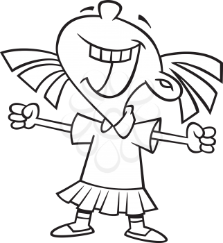 Royalty Free Clipart Image of a Happy Girl