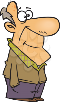 Royalty Free Clipart Image of an Older Man With His Hands in His Pockets