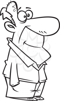 Royalty Free Clipart Image of a Man With His Hands in His Pockets