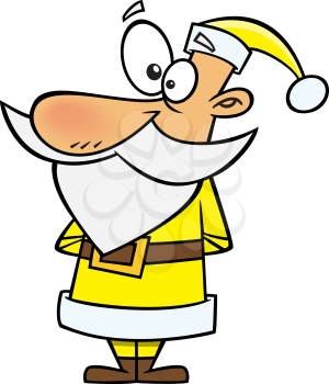 Royalty Free Clipart Image of a Yellow Santa