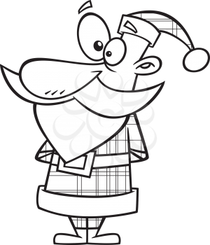 Royalty Free Clipart Image of a Santa in Plaid
