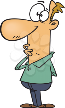 Royalty Free Clipart Image of a Man Looking Thoughtful