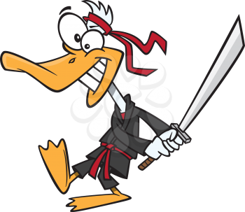 Royalty Free Clipart Image of a Ninja Duck