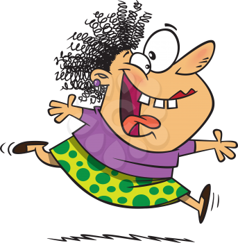 Royalty Free Clipart Image of a Crazy Lady
