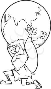 Royalty Free Clipart Image of Atlas With the World