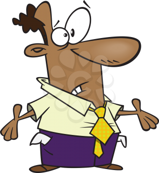 Royalty Free Clipart Image of a Man With Empty Pockets