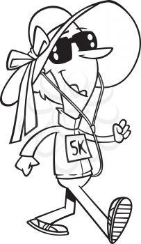 Royalty Free Clipart Image of a Woman in a 5K Walk