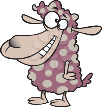 Royalty Free Clipart Image of a Spotted Sheep