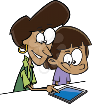 Royalty Free Clipart Image of a Teacher and Child