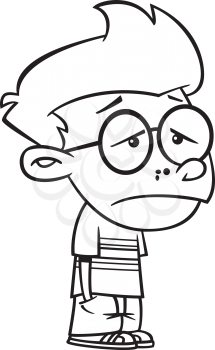Royalty Free Clipart Image of a Sad Boy