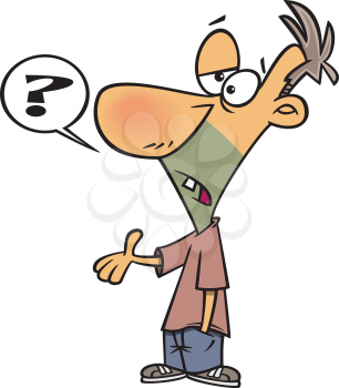 Royalty Free Clipart Image of a Man Asking a Question