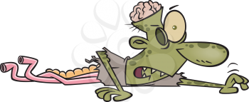 Royalty Free Clipart Image of a Half Zombie