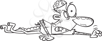 Royalty Free Clipart Image of a Half Zombie
