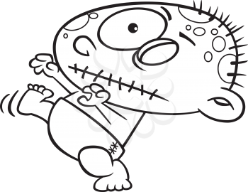 Royalty Free Clipart Image of a Zombie Baby