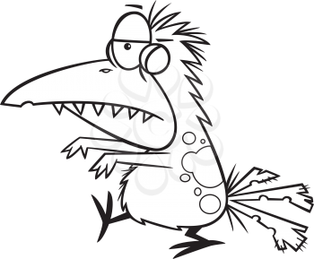 Royalty Free Clipart Image of a Zombie Bird