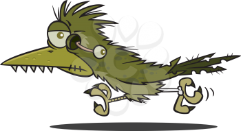 Royalty Free Clipart Image of a Roadrunner Zombie
