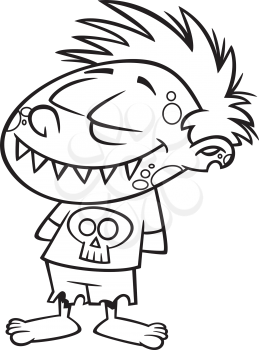 Royalty Free Clipart Image of a Zombie Boy