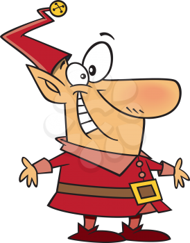 Royalty Free Clipart Image of a Red Elf