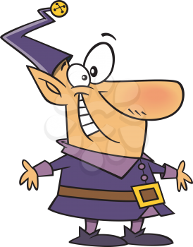Royalty Free Clipart Image of a Purple Elf