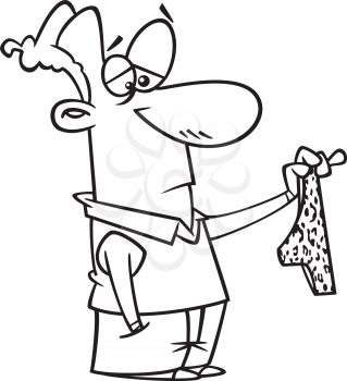 Royalty Free Clipart Image of a Man Holding Print Undies