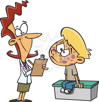 Royalty Free Clipart Image of a Boy at the Doctor's