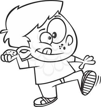 Royalty Free Clipart Image of a Boy Throwing a Stone