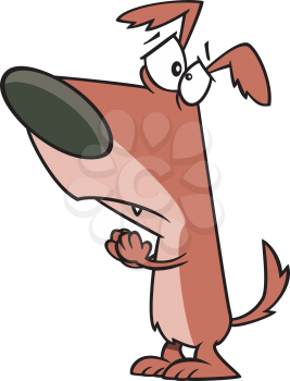 Royalty Free Clipart Image of a Dog Begging