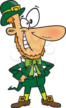 Royalty Free Clipart Image of a Confident Leprechaun