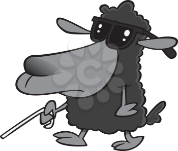 Royalty Free Clipart Image of a Blind Sheep