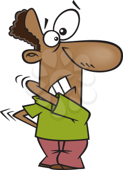 Royalty Free Clipart Image of a Man Scratching His Back