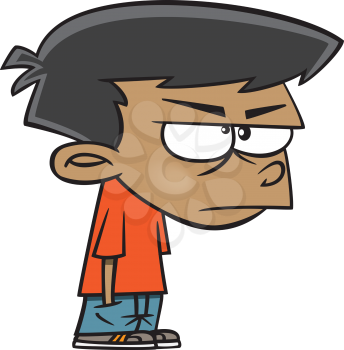 Royalty Free Clipart Image of an Angry Boy