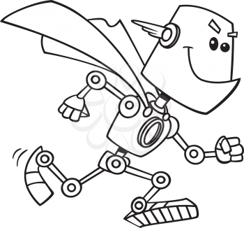 Royalty Free Clipart Image of a Superhero Robot