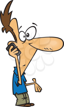 Royalty Free Clipart Image of a Man Talking on a Cellphone