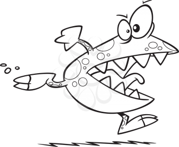Royalty Free Clipart Image of a Voracious Monster Running