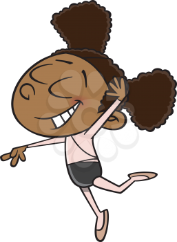 Royalty Free Clipart Image of a Girl Ballet Dancing