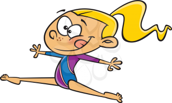 Royalty Free Clipart Image of a Gymnast Leaping