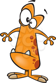 Royalty Free Clipart Image of an Orange Monster