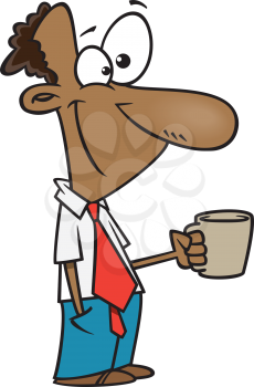 Royalty Free Clipart Image of a Man Having a Break