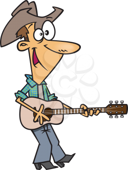 Royalty Free Clipart Image of a Man with a Guitar