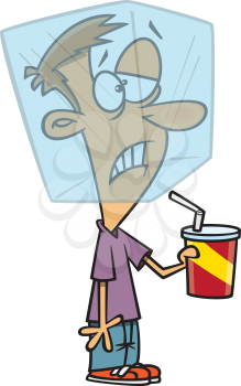 Royalty Free Clipart Image of a Man Having a Cold Drink