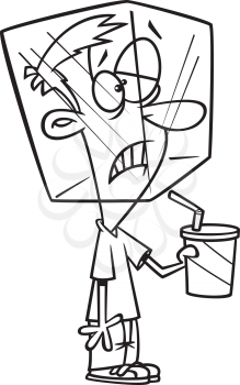 Royalty Free Clipart Image of a Man Having a Cold Drink