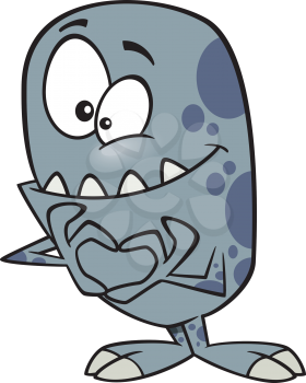 Royalty Free Clipart Image of a Blue Monster