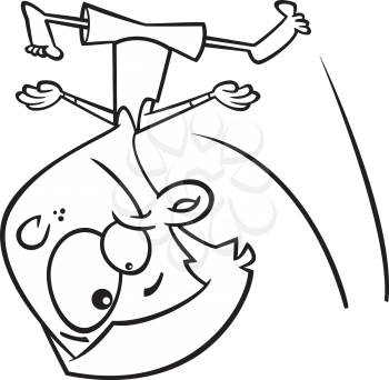 Royalty Free Clipart Image of a Tumbling Boy