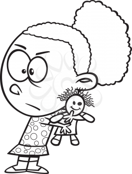 Royalty Free Clipart Image of a Selfish Girl