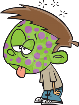 Royalty Free Clipart Image of a Sick Boy