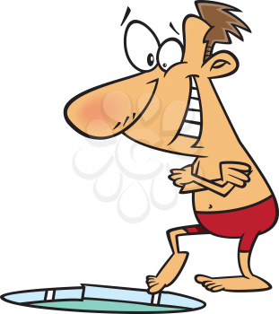Royalty Free Clipart Image of a Man Doing a Polar Dip