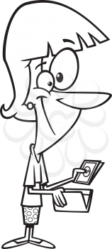 Royalty Free Clipart Image of a Woman Taking Money Out of a Wallet