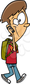 Royalty Free Clipart Image of a Person on a Cell Phone
