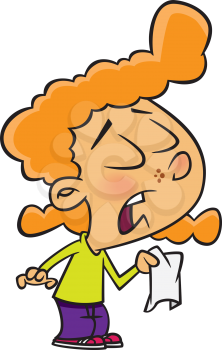 Royalty Free Clipart Image of a Sick Girl 