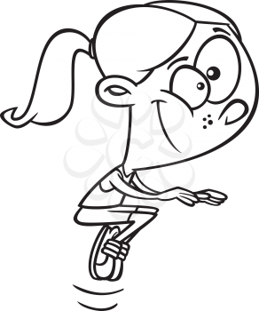 Royalty Free Clipart Image of a Girl Jumping